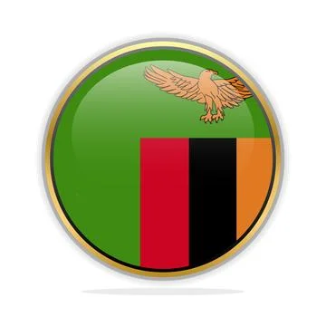 Button Flag Design Template Zambia Stock Illustration