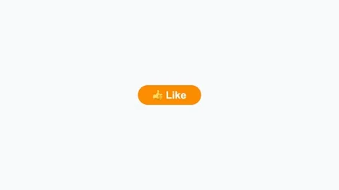 Like Button flat design icon in orange color on white background seamless loop Stock Footage 342621823