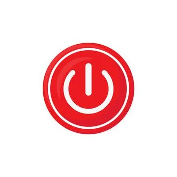 Button on off in flat with shadow Stock Illustration