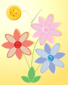 Button flowers Stock Illustration