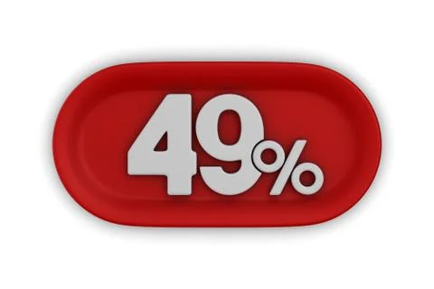 Button with fourty nine percent on white background. Isolated 3D illustration Illustrazione stock