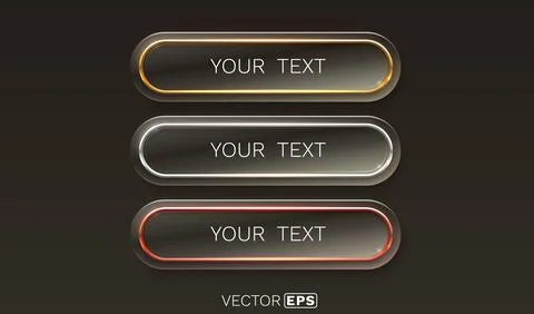 Button frame label, gold, silver and bronze, event bar casino, show signboard Stock Illustration