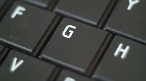 Button G Black PC Keyboard Typing Stock Footage 47309968