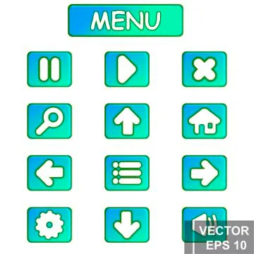 Button. Game. A cartoon. Congratulations. For your design. Vector conceptual  Иллюстрация