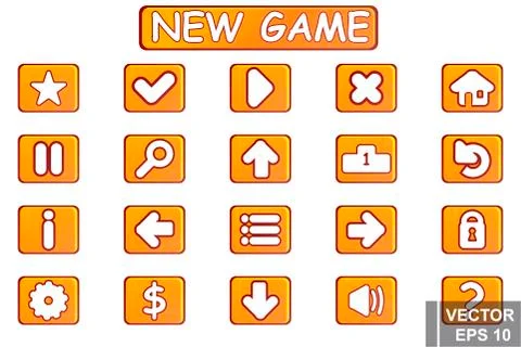 Button. Game. A cartoon. Congratulations. For your design. Vector conceptual  イラスト素材