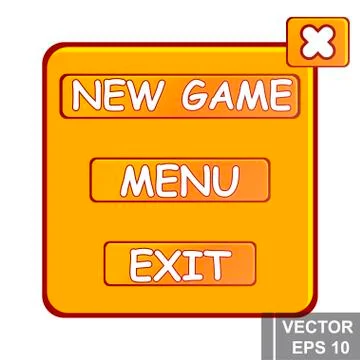 Button. Game. A cartoon. Congratulations. For your design. Vector conceptual  Stockillustratie