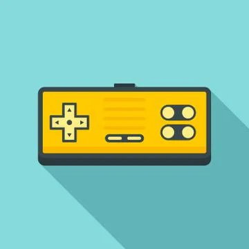 Button gamepad icon, flat style Illustrazione stock