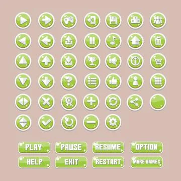 Button Games UI Stock Illustration