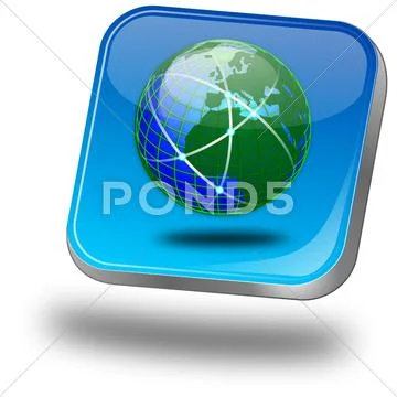 Button with Globe Stock Photos