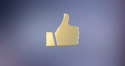Like Button Gold 3d Icon Stock Footage 66606214