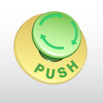 Button green push. Vector Stock Illustration