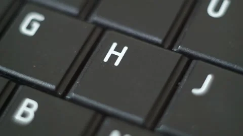 Button H Black PC Keyboard Typing Stock Footage 47309966