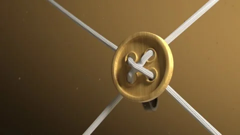 Button hanging on by a thread Stock Footage 275721613