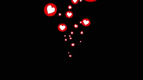 Like button, heart, love, animated react emotion icon isolated on black Stock Footage 213510484