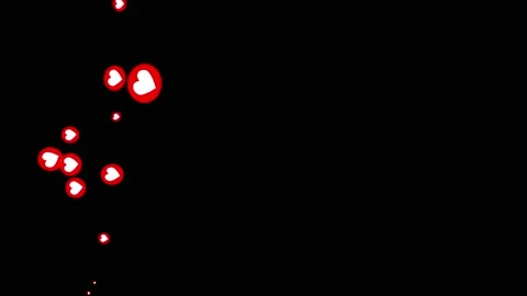 Like button, heart shape, love, animated react emotion icon isolated on black Stock Footage 213511019