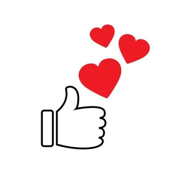 Like button with hearts Stock-Illustration