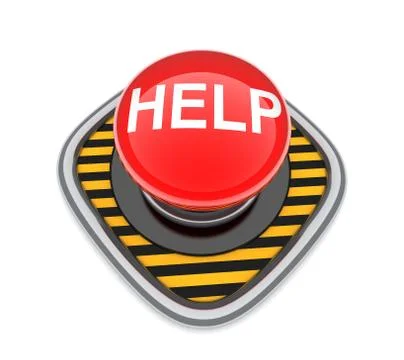 Button help on white background (done in 3d) Stock Illustration