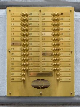 Button of house intercom outdoor Stock Photos
