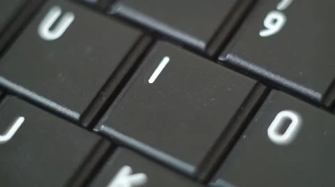 Button I Black PC Keyboard Typing Stock Footage 47309908