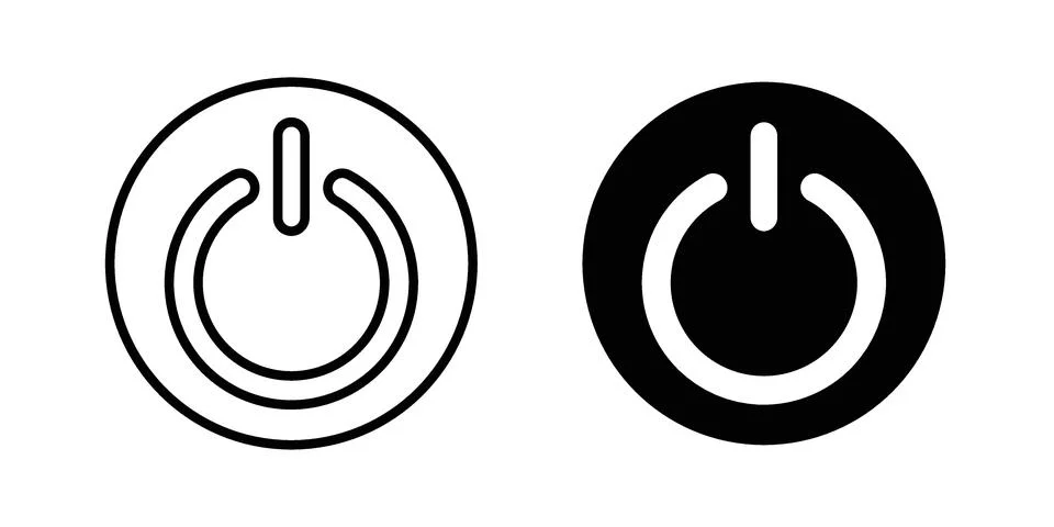 Button on off icon concept logo design collection Stockillustratie