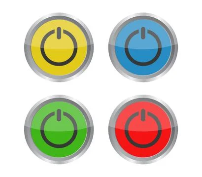 Button icon illustrated in vector on white background Stock Illustration