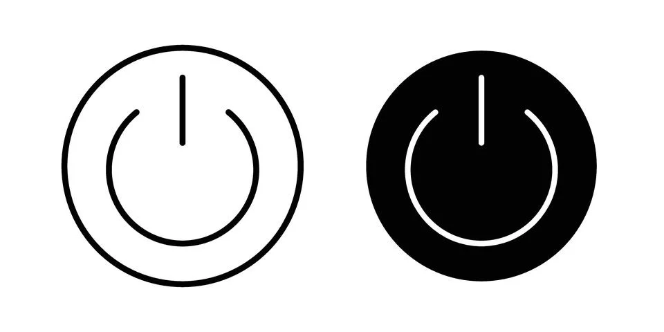 Button on off icon modern style vectors set Stock Illustration