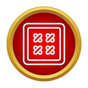Button icon, a square with four holes, showing tailoring concept Stock Illustration