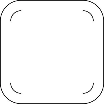Button icon. square with rounded corner. Vector, line, one color. Illustrazione stock