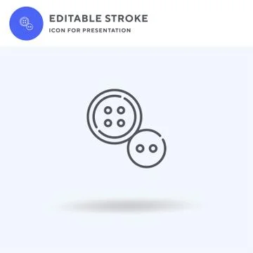 Button icon vector, filled flat sign, solid pictogram isolated on white, logo Stock Illustration