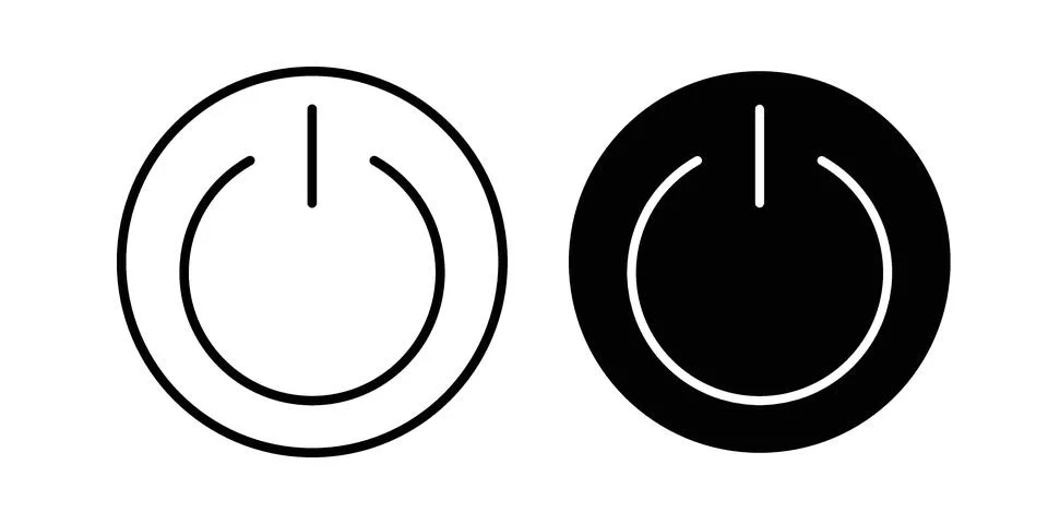 Button on off icon vector, illustration icon set Illustrazione stock