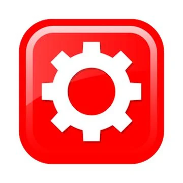 Button with the image of the gear Stock Illustration