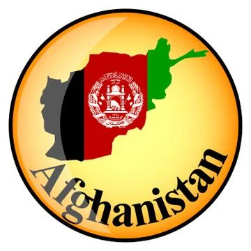 Button with the image maps of Afghanistan Stock Illustration
