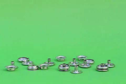 Button on isolated green Foto stock