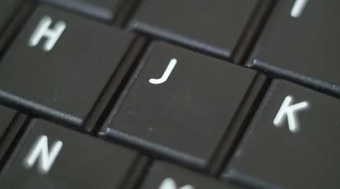 Button J Black PC Keyboard Typing Stock Footage 47309974