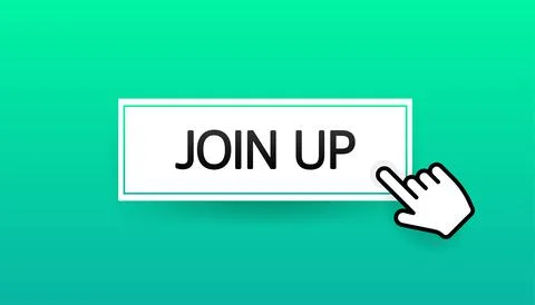 Button join up for banner design. Computer mouse click. Vector banner Stock Illustration