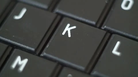 Button K Black PC Keyboard Typing Stock Footage 47309970