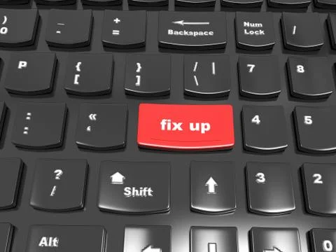 Button on the keyboard - to fix it, fix up - the help concept in addressing the イラスト素材
