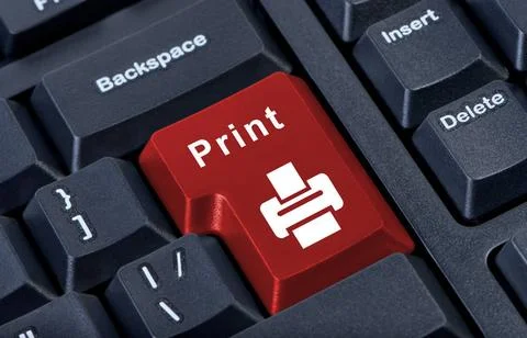 Button keypad print with printer icon. Button keypad print with printer ic... Stock Photos