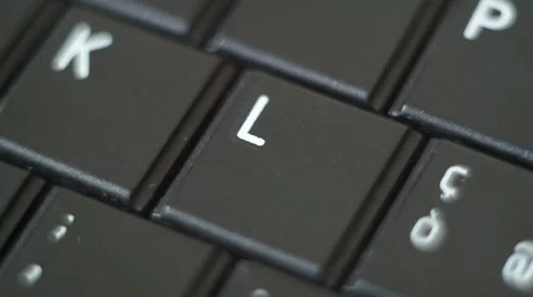 Button L Black PC Keyboard Typing Stock Footage 47309976