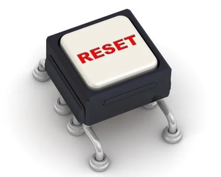 The button labeled RESET Stock Illustration