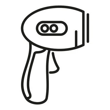 Button laser thermometer icon outline vector. Distance scan Stock Illustration