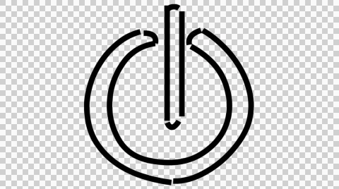 On off button line drawing illustration animation with transparent background Stock Footage 42871597