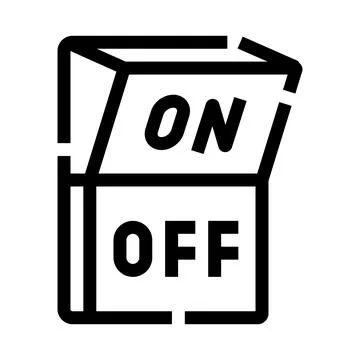 On off button line icon for interface 스톡 일러스트