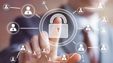 Button lock security business icon online Stock Footage 53188750