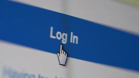 Button Log In on Computer Display Stock Footage 91824375