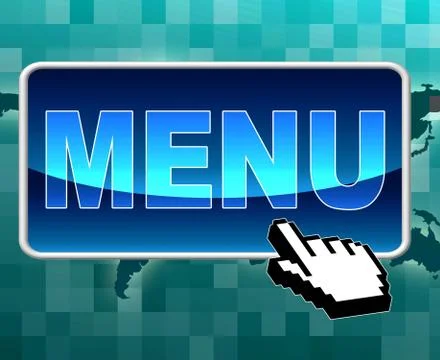 Button menu indicating world wide web and website Stock Illustration