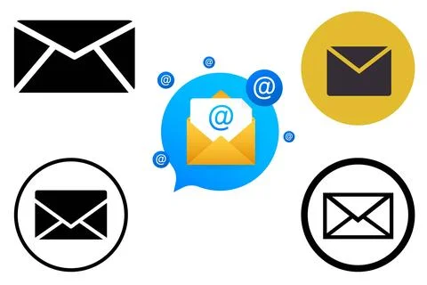 Button with message sign Stock Illustration