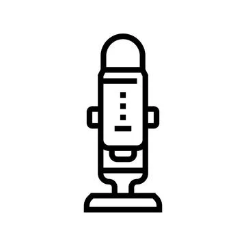 Button mic microphone line icon vector illustration Stock Illustration