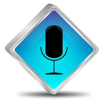 Button with microphone - 3D illustration Illustrazione stock