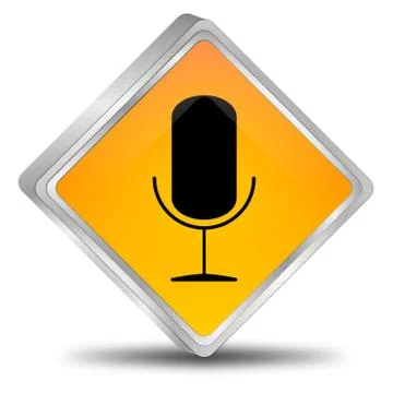 Button with microphone - 3D illustration Stock Illustration